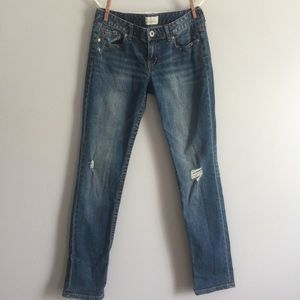 Aeropostale 5/6 Bayla Skinny Denim Blue Jeans Distressed StoneWashed